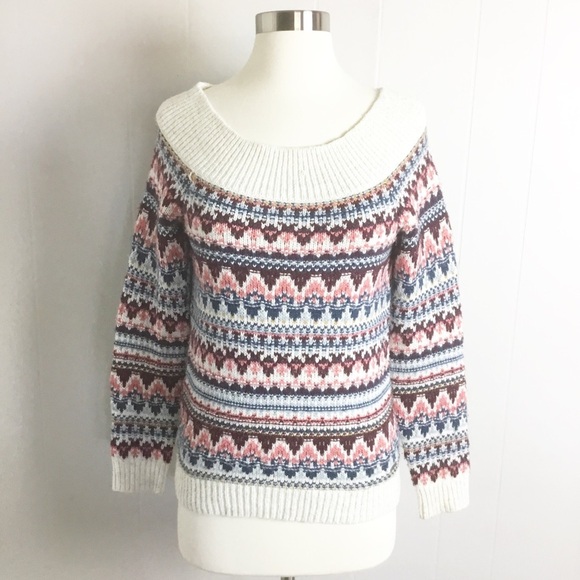 Abercrombie and Fitch Multicolor Off The Shoulder Sweater Size XS - Picture 1 of 4